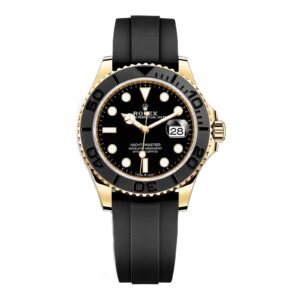 Best Fake Rolex Replica Watch Yacht-Master 42 Yellow Gold Black Dial & Matte Black Oysterflex Strap M226658-0001 CLEAN