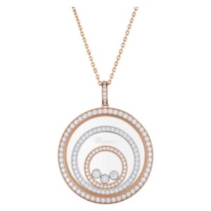 Happy Spirit Chopard Replica Necklace Ethical Rose Gold Ethical White Gold Diamonds