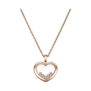 Happy Diamonds Icons Chopard Replica Necklace Ethical Rose Gold Diamonds