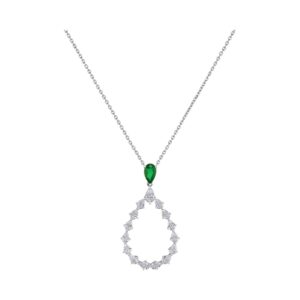 L'Heure Du Diamant Drop Chopard Replica Necklace Ethical White Gold Diamonds Emerald