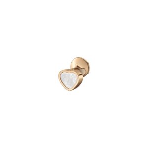 My Happy Hearts Single Chopard Earrings Ethical Rose Gold Mother-Of-Pearl