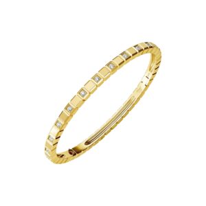 Ice Cube Chopard Bangle Diamond Bracelet Ethical Yellow Gold Half-Set Diamonds