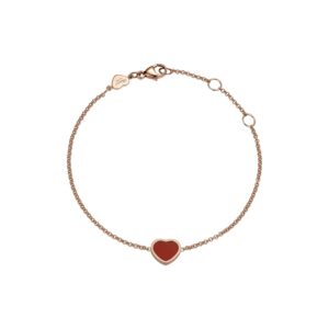 My Happy Hearts Diamond Bracelet Ethical Rose Gold Carnelian