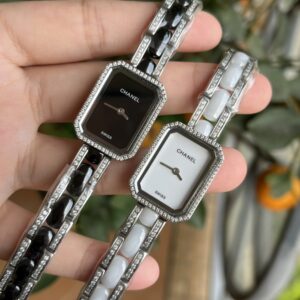 Fake Chanel Replica Watch Premiere Ceramic Watch Steel and black highly resistant ceramic diamonds black lacquer dial H2163