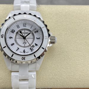 Fake Chanel Replica Watch J12 Watch For Women 33 mm White highly resistant ceramic and steel H5698