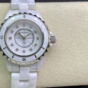 Fake Chanel Replica Watch J12 Watch 33 mm White highly resistant ceramic and steel diamond indicators H5703