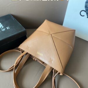 LOEWE Replica bags Mini Puzzle Fold Tote in shiny Calfskin