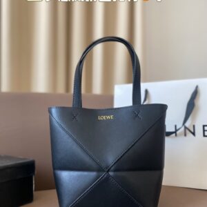 LOEWE Replica bags Mini Puzzle Fold Tote in shiny Calfskin 0010896751