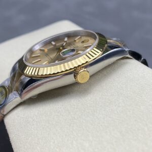 Best Fake Rolex Replica Watch Datejust 41 Yellow Gold/Steel Champagne Index Dial Fluted Bezel Oyster Bracelet 126333
