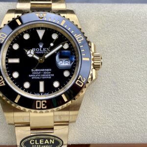 Super Clone Rolex Replica Watch Submariner Date Yellow Gold 41mm Black Dial 126618LN Clean
