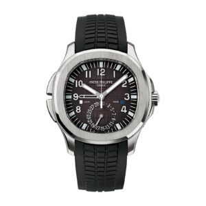 Fake PATEK PHILIPPE Replica Watch Aquanaut Travel Time Stainless Steel Black Dial 5164A-001