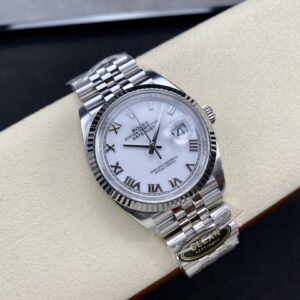 Super Clone Rolex replica watch Datejust 41 White Gold/Steel White Roman Dial Fluted Bezel Jubilee Bracelet 126334 Clean