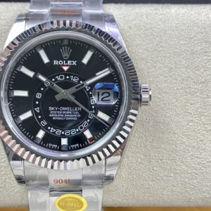 Replica Rolex Watches For Sale Sky-Dweller White Gold/Steel Bright Black Index Dial Oyster Bracelet m336934-0007 Noob Factory
