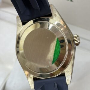 Fake Rolex Replica watch Sky-Dweller Yellow Gold Champagne Index Dial Oysterflex Rubber Strap m336238-0001 Noob Factory