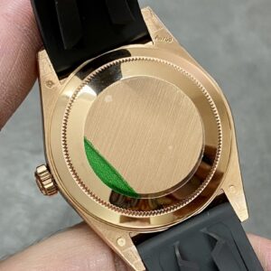 Fake Rolex Replica watch Sky-Dweller Rose Gold White Index Dial Oysteflex Rubber Strap 326235 Noob Factory