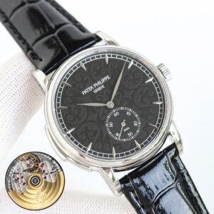 Fake Patek Philippe Replica Watch Grand Complications Minute Repeater White Gold Black Dial 5078G-010 TWF