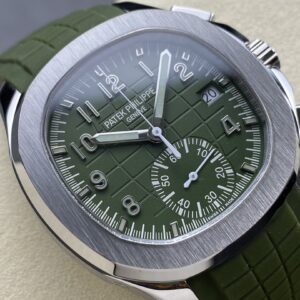 Fake Patek Philippe Replica Watch Aquanaut Chronograph White Gold Khaki Green Dial 5968G-010 GRF
