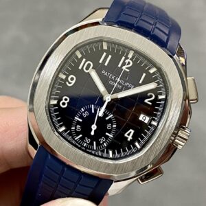Fake Patek Philippe Replica Watch Aquanaut Chronograph White Gold Blue Dial 5968G-001 MMA