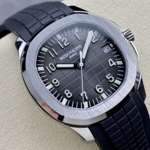 Fake Patek Philippe Replica Watch Aquanaut Date Sweep Seconds Stainless Steel Black Dial 5167A-001 3KF