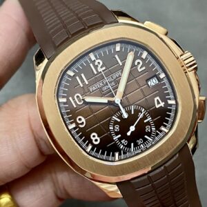 Fake Patek Philippe Replica Watch Aquanaut Chronograph Rose Gold Brown Dial 5968R-001 GRF