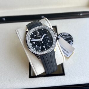 Fake Patek Philippe Replica Watch Aquanaut Luce Stainless Steel Black Dial Diamond Bezel 5267/200A-001