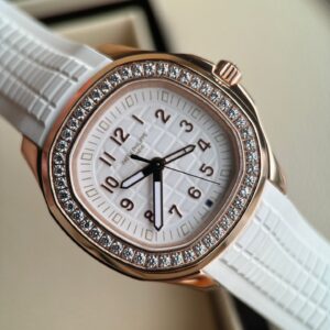 Fake Patek Philippe Replica Watch Aquanaut Luce Travel Time Rose Gold Diamonds White Dial 5269/200R-001