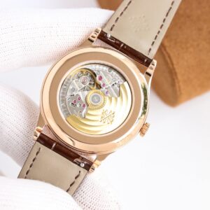 Fake Patek Philippe Replica Watch Calatrava "Clous de Paris" Rose Gold Hobnail BezelSilver Dial 6119R-001 TWF