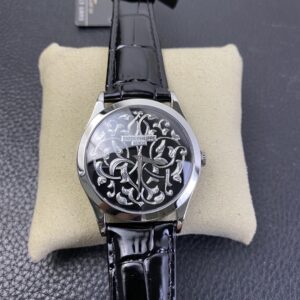 Fake Patek Philippe Replica Watch Calatrava Volutes And Arabesques Platinum Black Dial 5088/100P-001