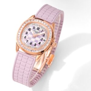 Fake Patek Philippe Replica Watch Aquanaut Luce Haute Joaillerie Rose Gold Diamonds Mother of Pearl Beige Diamond Dial 5072R-001 TC