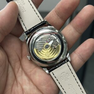 Fake Patek Philippe Replica Watch Calatrava Small Seconds White Gold Silver Gray Dial 5196G-001 GRF