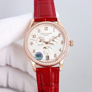 Fake Patek Philippe Replica Watch Complications Annual Calendar Moon Phases Silver Dial 4947R-001