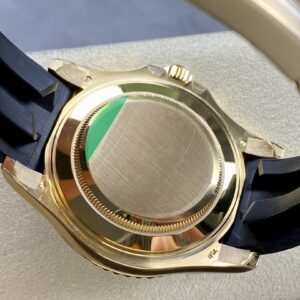 Best Fake Rolex Replica Watch Yacht-Master 42 Yellow Gold Black Dial & Matte Black Oysterflex Strap 226658 ARF
