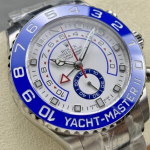 Fake Rolex Replica watch Yacht-Master II Stainless Steel White Dial Mercedes Hands 116680 KF