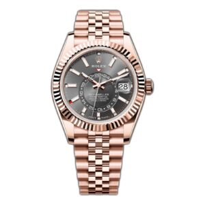 Fake Rolex Replica watches For Sale Sky-Dweller Rose Gold Slate Index Dial Jubilee Bracelet m336935-0008 Noob Factory