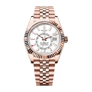 Fake Rolex Replica Watches For Sale Sky-Dweller Rose Gold Intense White Index Dial Jubilee Bracelet m336935-0007 Noob Factory