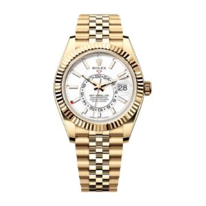 Fake Rolex Replica Watches For Sale Sky-Dweller Yellow Gold Intense White Index Dial Jubilee Bracelet m336938-0006 Noob Factory