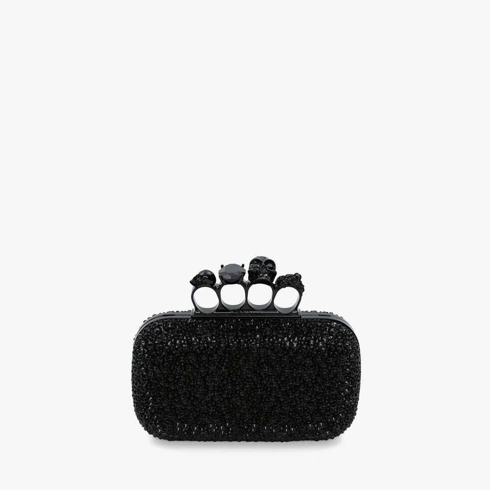 Replica Designer Bags Alexander McQueen Knuckle Clutch With Chain in Black