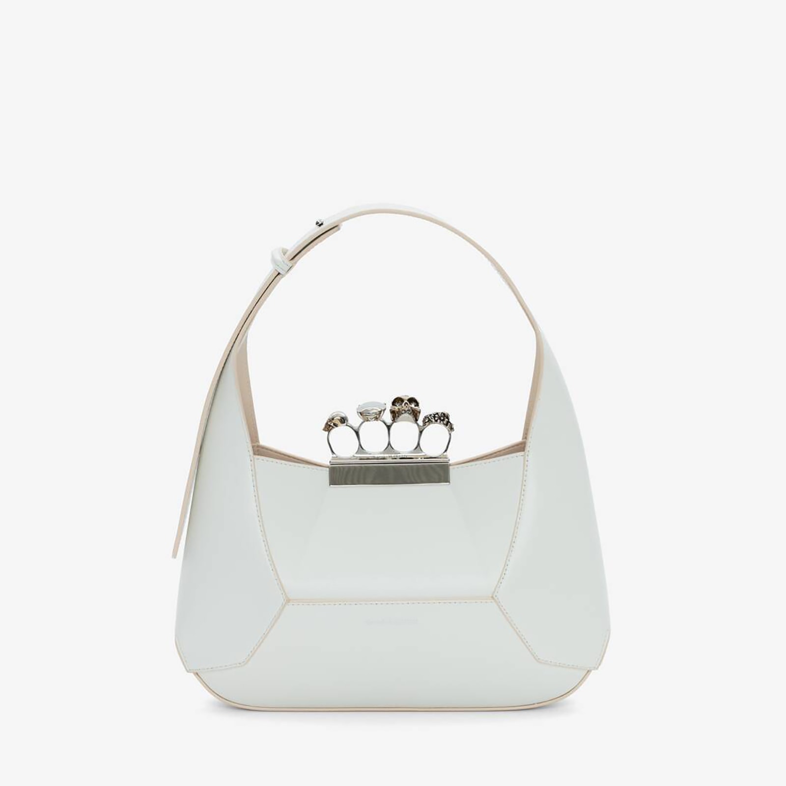Replica Designer Bags Alexander McQueen The Jewelled Hobo Bag in Ivory