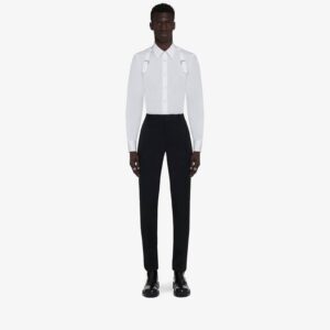 Alexander McQueen Men's Tuxedo Cigarette Trousers in Black