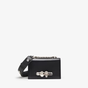 Replica Designer Bag Alexander McQueen The Biker Mini Jewelled Satchel in Black