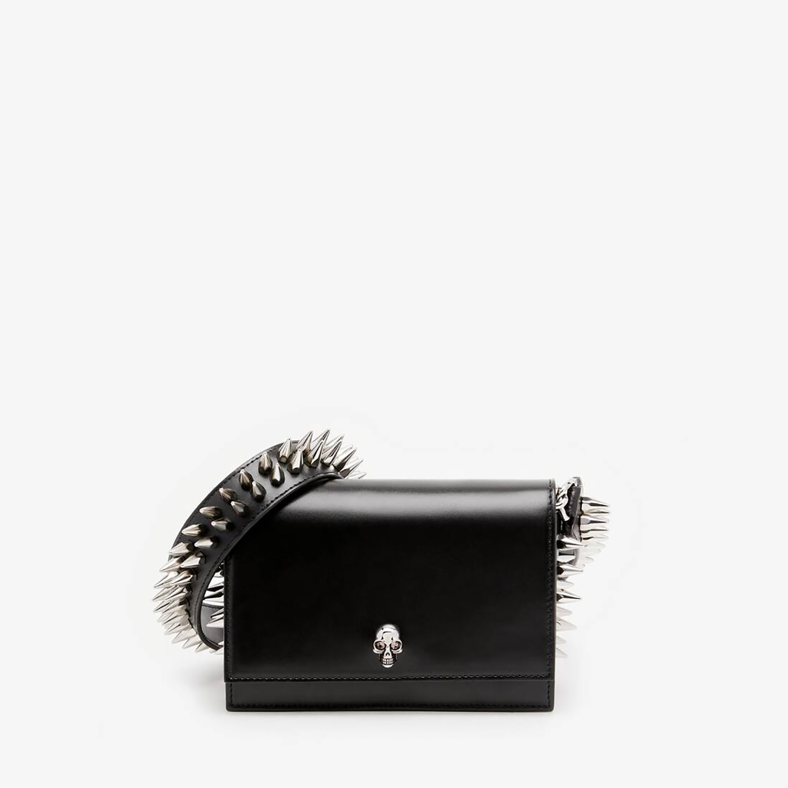 Replica Designer Bags Alexander McQueen The Biker Small Skull Bag in Black