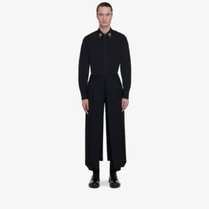 Alexander McQueen Men's Slashed Tailored Trousers in Black