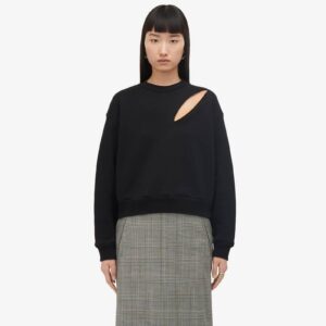 Alexander McQueen Women's Slashed Sweatshirt in Black