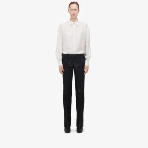 Alexander McQueen Women's Low-waisted Cigarette Trousers in Black