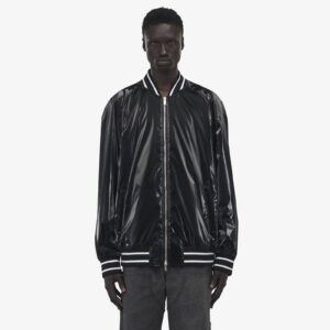Alexander McQueen Men's Oversized Bomber Jacket in Black