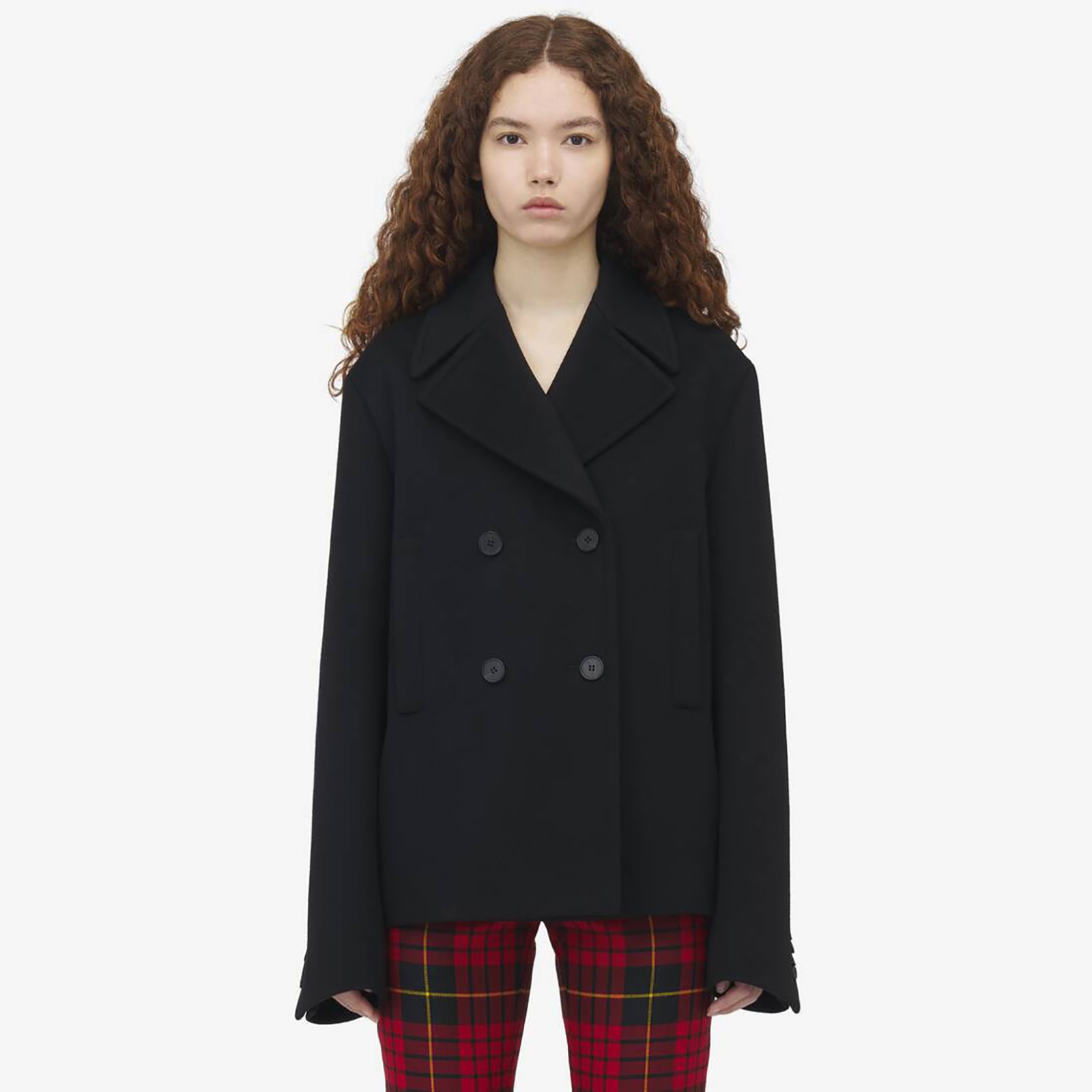 Alexander McQueen Women's Wool Felt Peacoat in Black