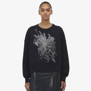 Alexander McQueen Women's Smashed Screen Embroidered Sweatshirt in Black