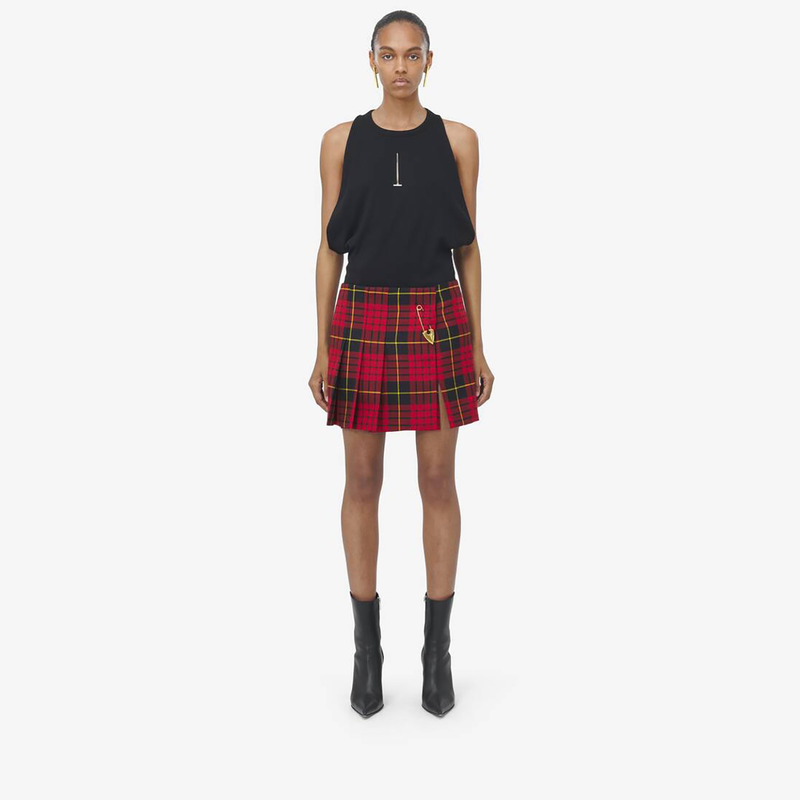 Alexander McQueen Women's Macqueen Tartan Mini Skirt in Red/black/yellow