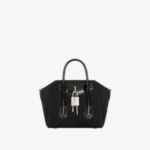 Replica Designer Bag Givenchy Women's Mini Antigona Lock Bag In Suede