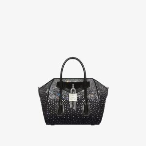 Replica Designer Bag Givenchy Women's Mini Antigona Lock Bag In Satin With Strass